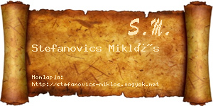 Stefanovics Miklós névjegykártya