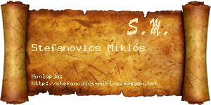 Stefanovics Miklós névjegykártya