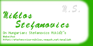 miklos stefanovics business card